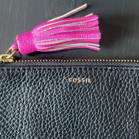 Fossil Leather Wristlet with Tassel - Picture 2 of 5